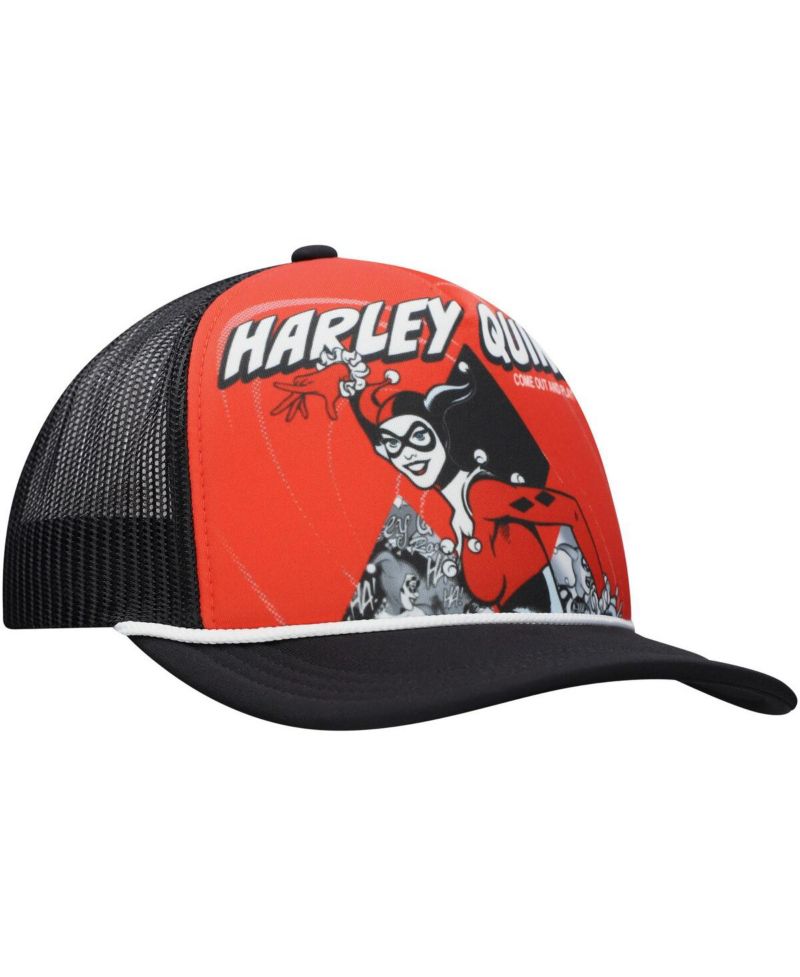 Men's and Women's Red/Black Harley Quinn Graphic Foam Trucker Adjustable Hat