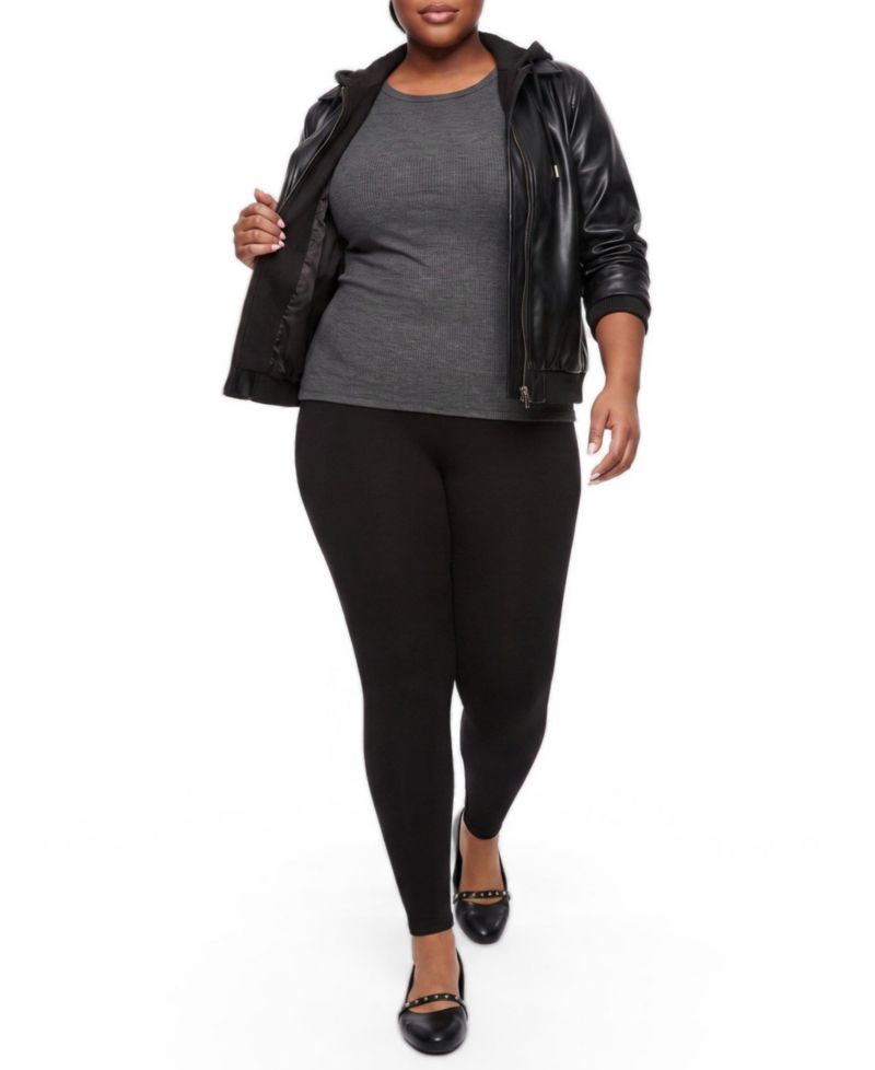 Plus Size Slim Fix High-Rise Compression Cotton-Blend Leggings