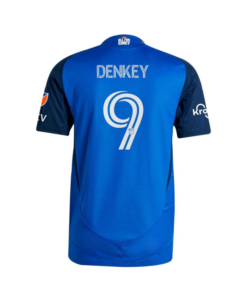 Men's Kevin Denkey Blue FC Cincinnati 2025 Orange and Blue Legacy Kit Authentic Player Jersey