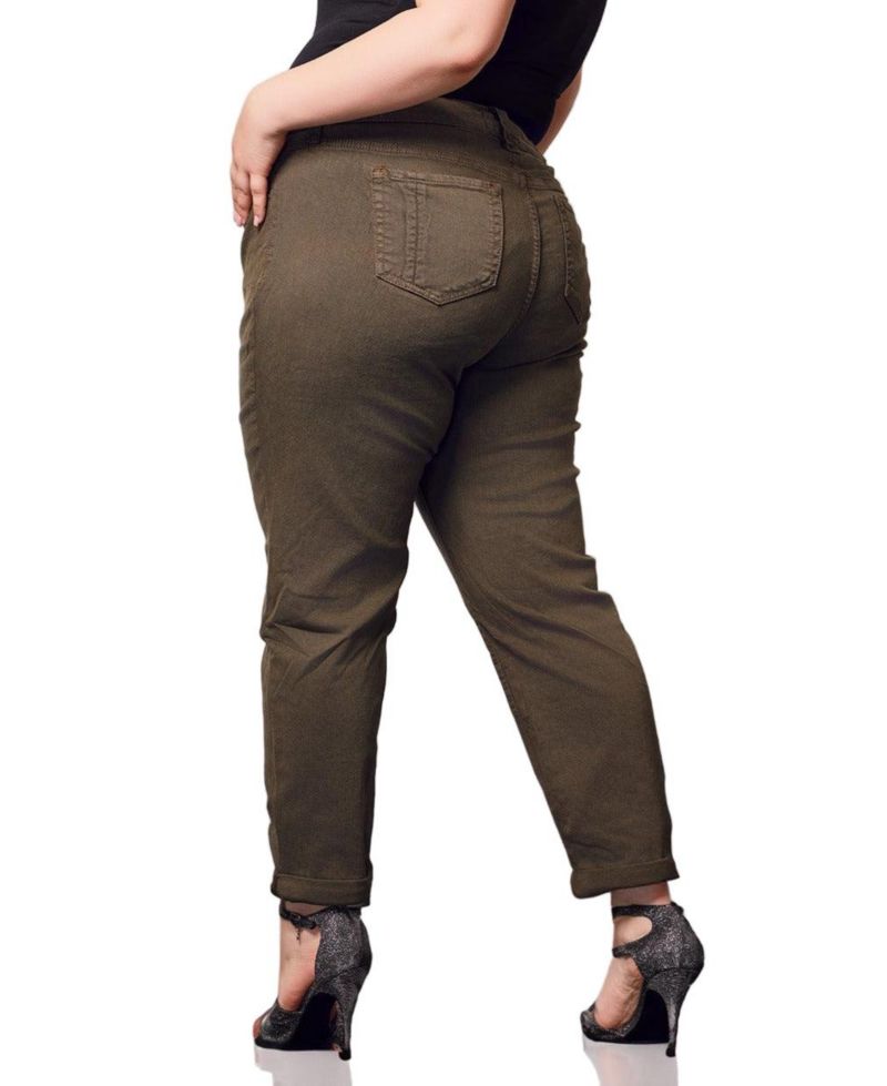 Women's Color Mid Rise pants in rolled 25.5" Inseam - Forest