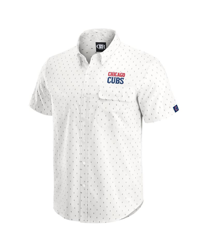Darius Rucker Collection by Men's Cream Chicago Cubs Printed Button-Down Shirt