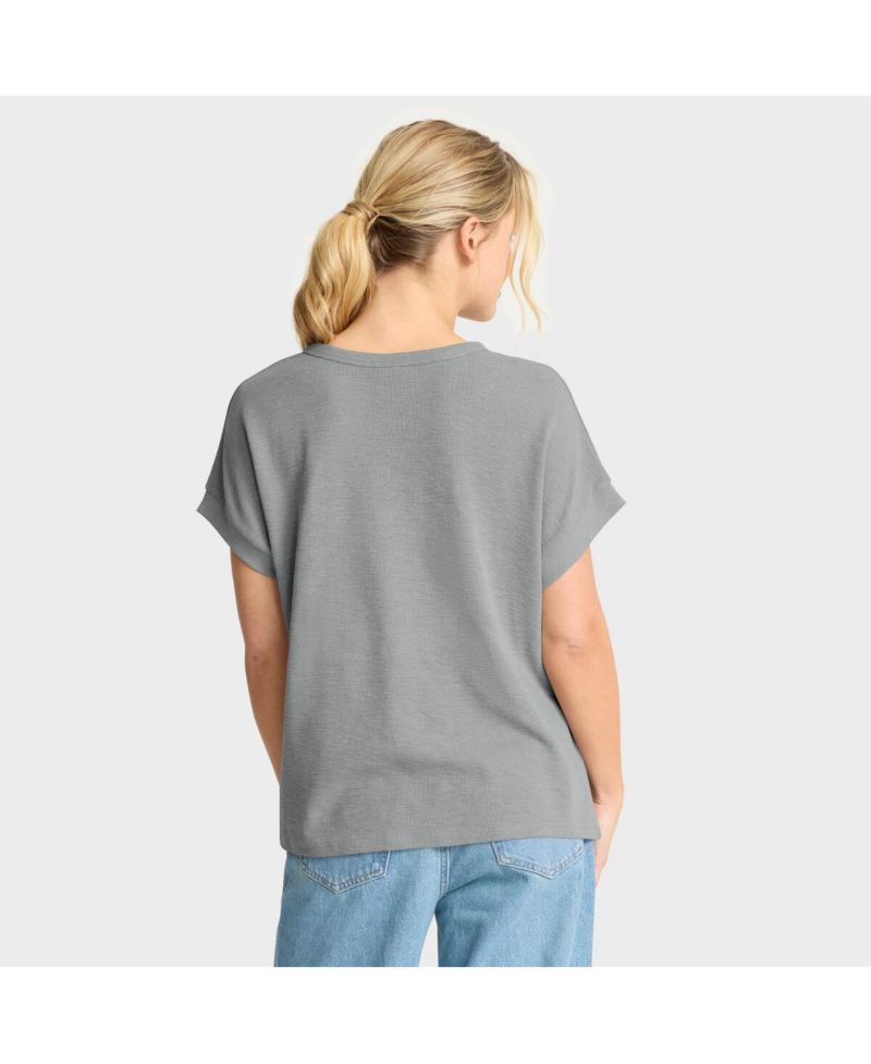 Women's Heather Gray Philadelphia Eagles Oversized Hometown Premium Henley Shirt