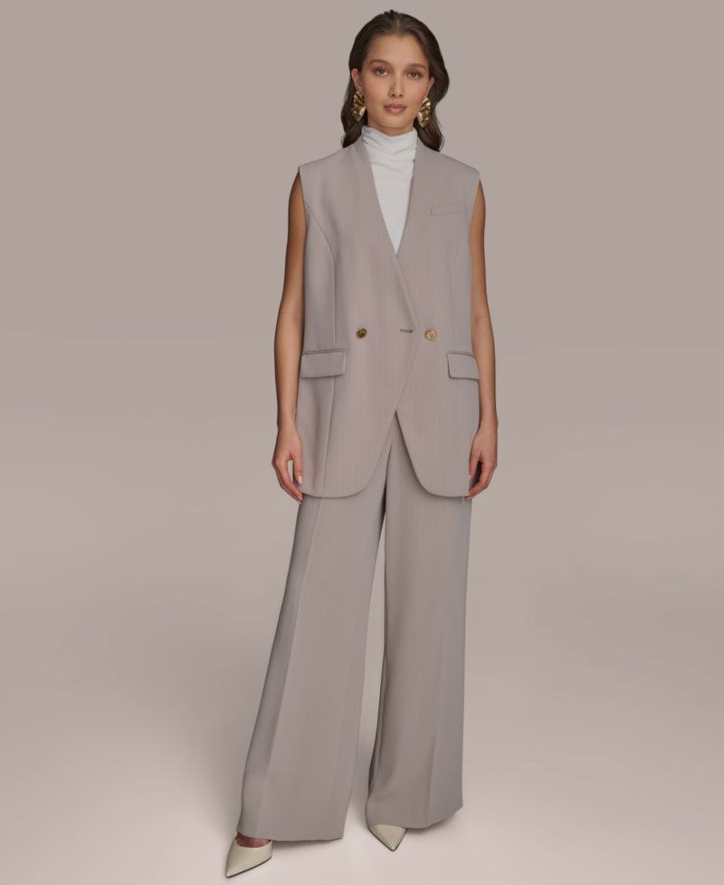 Petite V-Neck One-Button Vest
