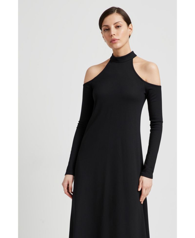 Women's Plus Size Kalene Cold-Shoulder Asymmetric-Hem Maxi Dress