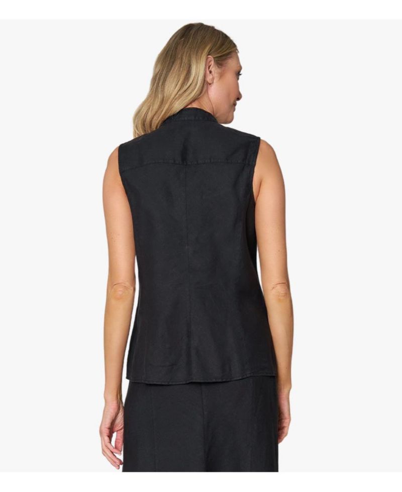 Women's Linen Sleeveless In Line Top