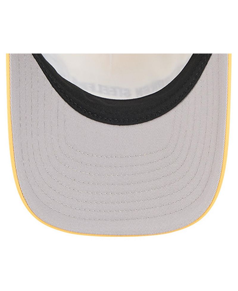 Men's Gold Pittsburgh Steelers Linear A-Frame 9FORTY Adjustable Hat