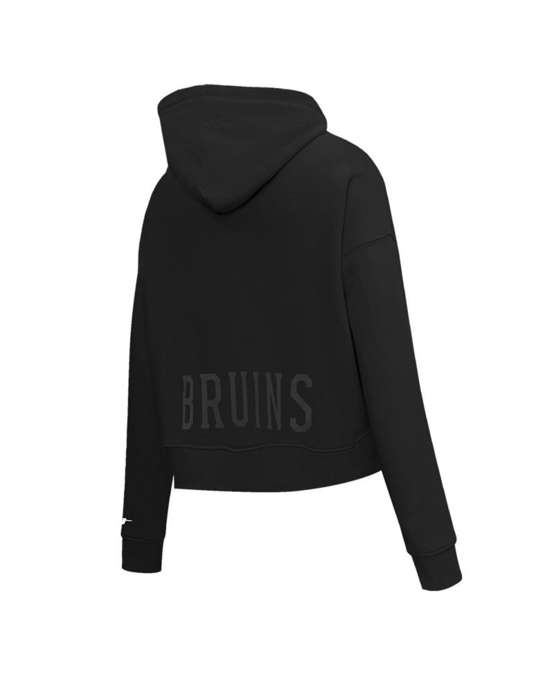 Women's Black Boston Bruins Jewels Cropped Pullover Hoodie