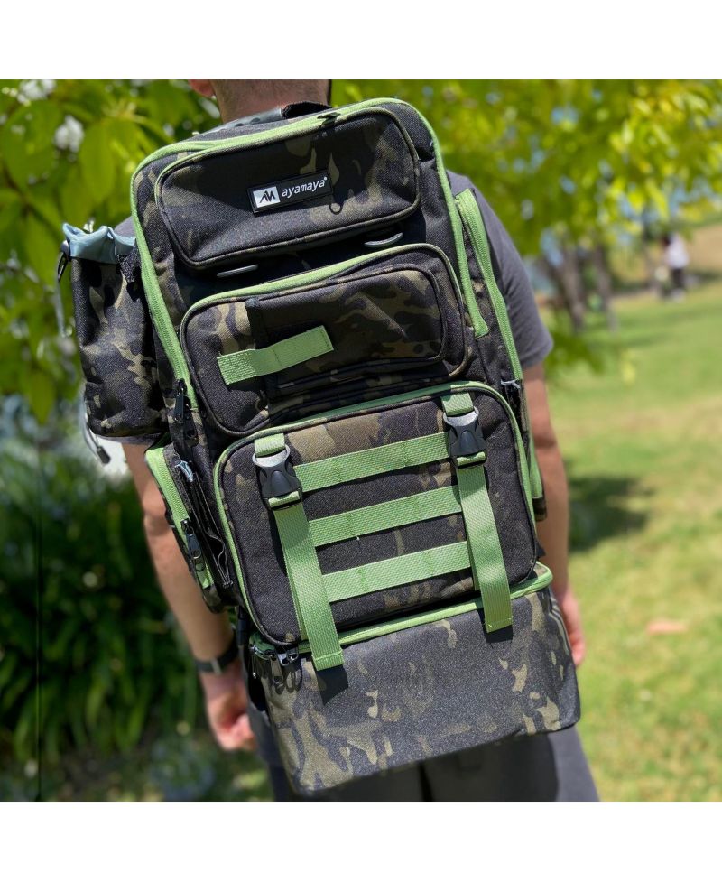 TackleChill Pro 2-in-1 Fishing Backpack with Cooler – 45L Tackle Storage, Built for Organized Outdoor Getaways