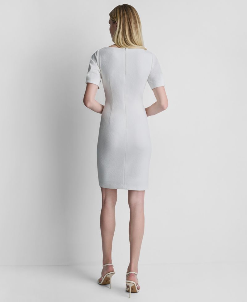 Women's Ruched Crewneck Short-Sleeve Dress