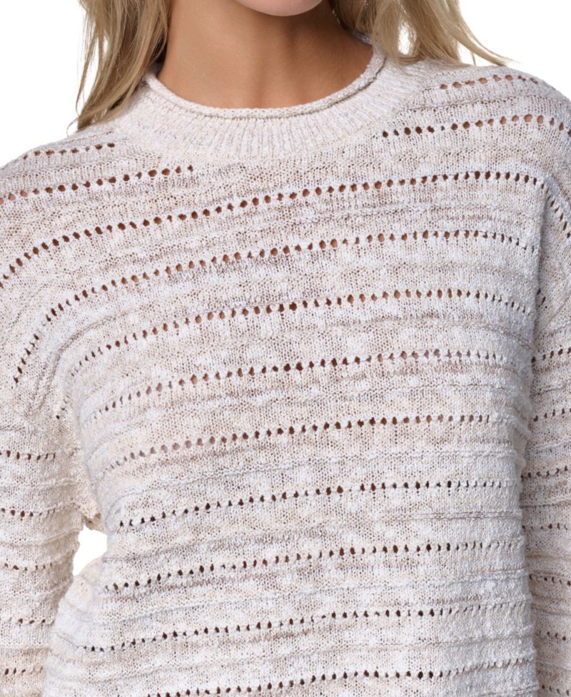 Women's Cotton-Blend Crewneck Drop Shoulder Sweater
