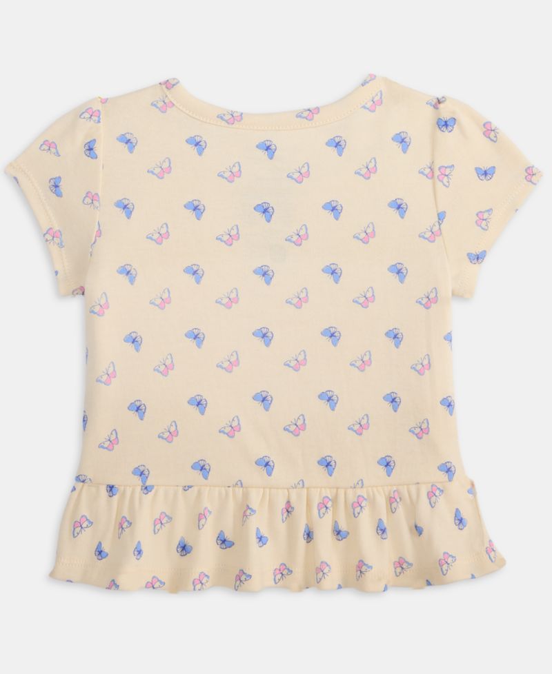 Baby Girls' 3M-24M Mix and Match Butterfly-Print Peplum T-Shirt