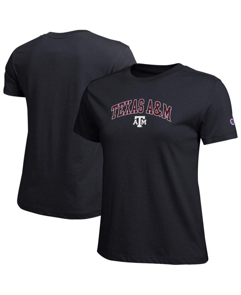 Women's Black Texas A&M Aggies Arched Over Logo T-Shirt