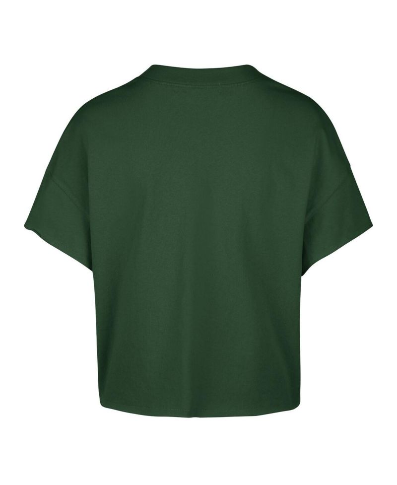 Women's Hunter Green Milwaukee Bucks Elation Oversized Notch Neck T-Shirt