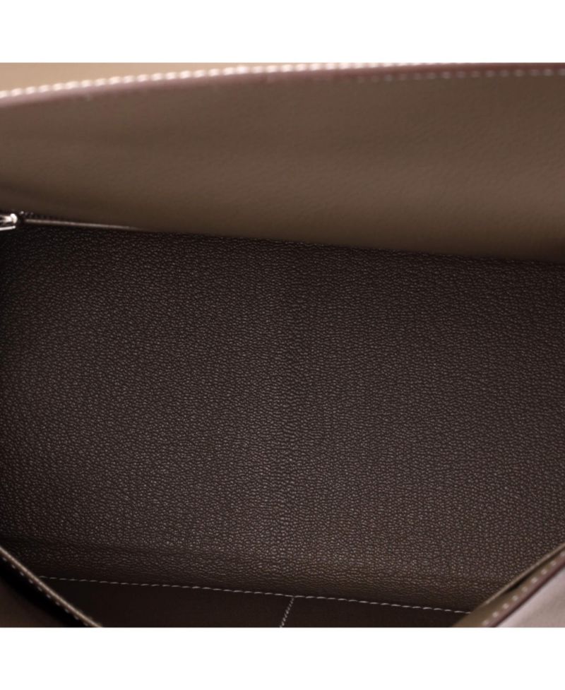 Kelly 28 Handbag Grey Evercolor with Palladium Hardware
