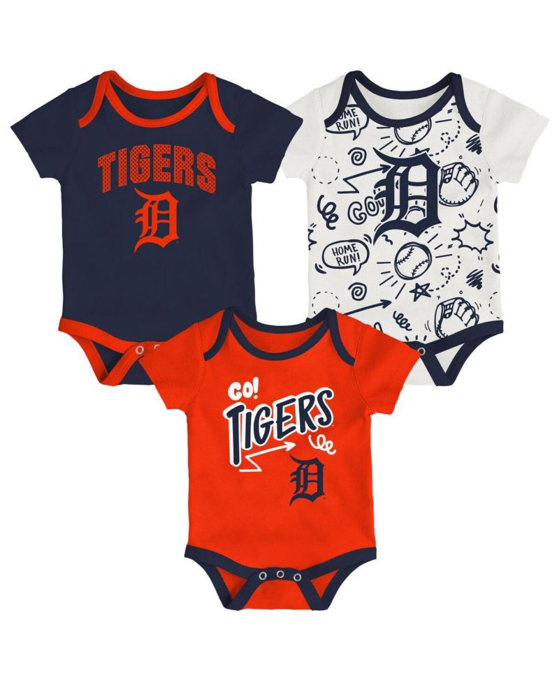 Baby Boys and Girls 3-Pack Detroit Tigers All Day Play Bodysuit Set