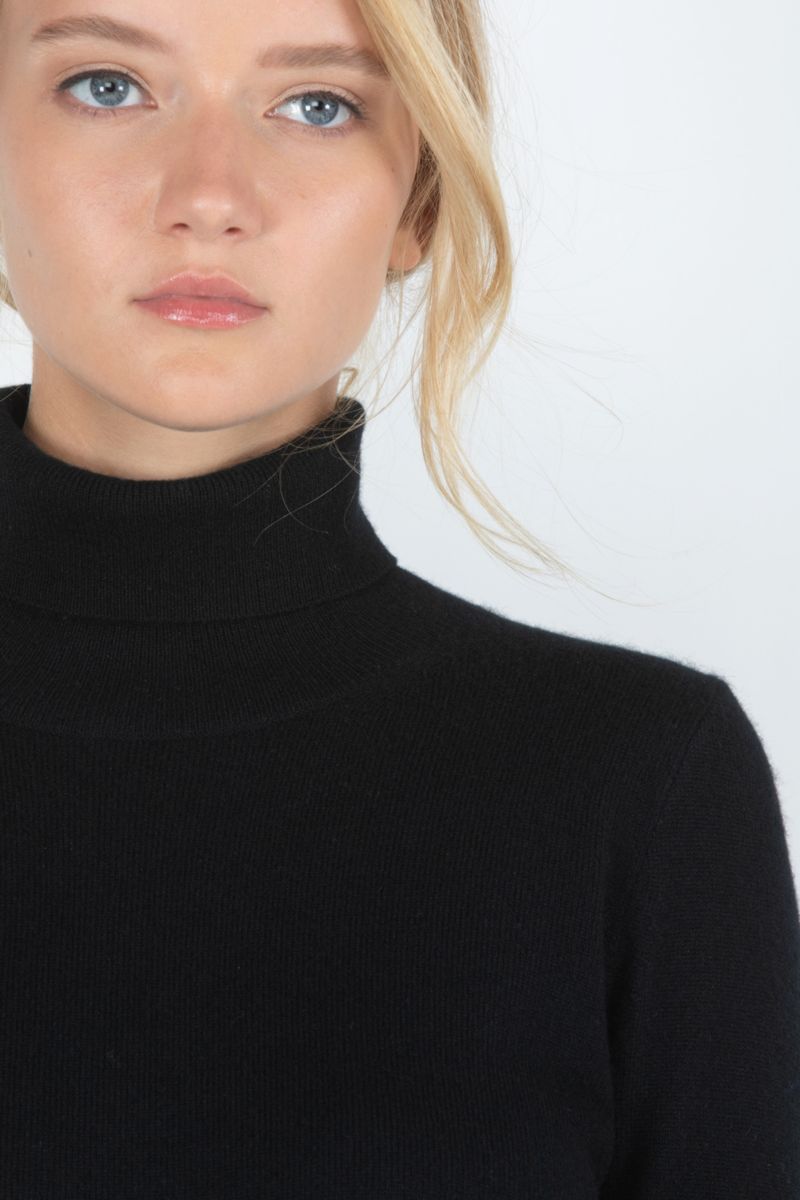 Women's 100% Pure Cashmere Long Sleeve Turtleneck Pullover Sweater