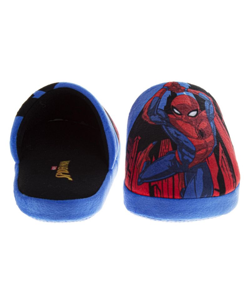 Toddler Marvel Spiderman Kids' Slippers Cozy, Plush, and Fun House Footwear (Little Kid Sizes 11-12 / Big Kid Sizes 13-5