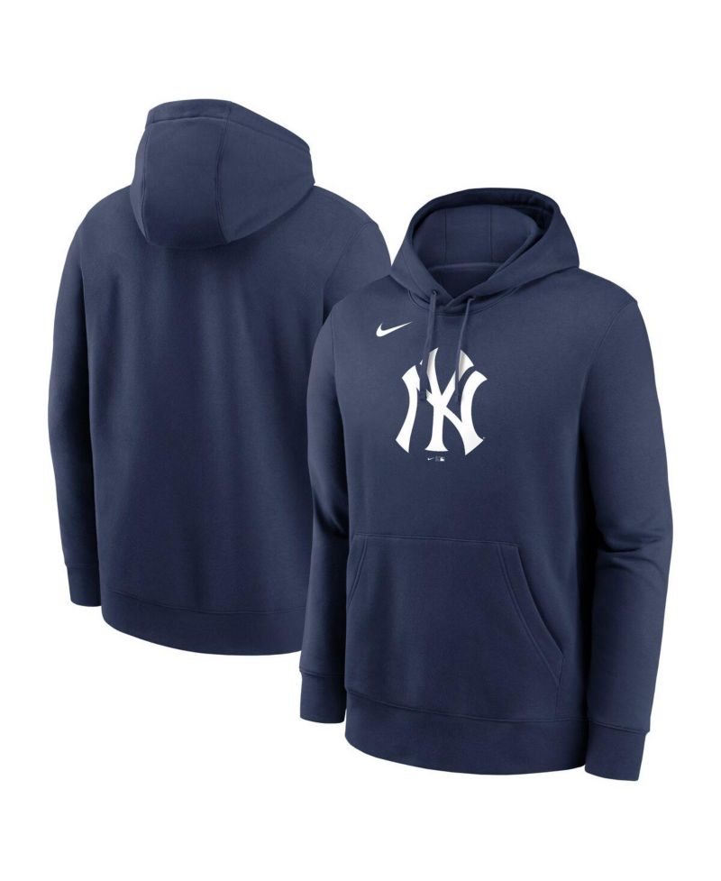 Men's Navy New York Yankees Logo Club Fleece Pullover Hoodie