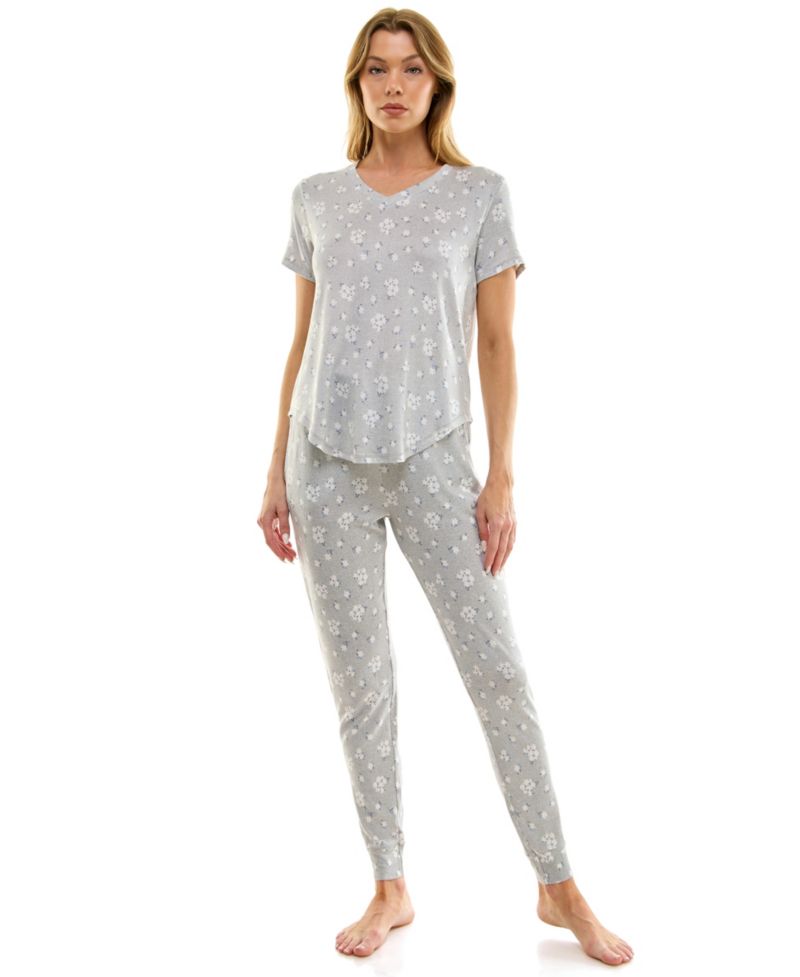 V-Neck T-Shirt & Jogger Pants Pajama Set