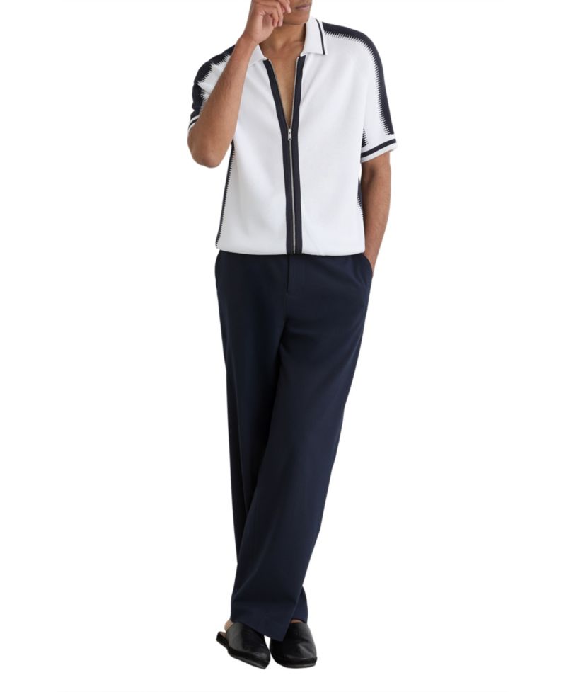 Men's Kenley Zip Through Color Block Knit Shirt