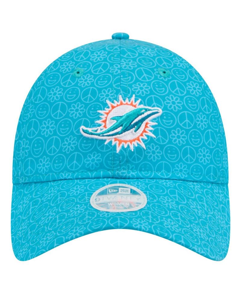 Women's Aqua Miami Dolphins Smiley 9TWENTY Adjustable Hat