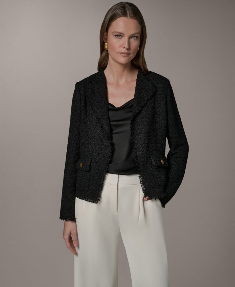 Petite Open-Front Long-Sleeve Jacket