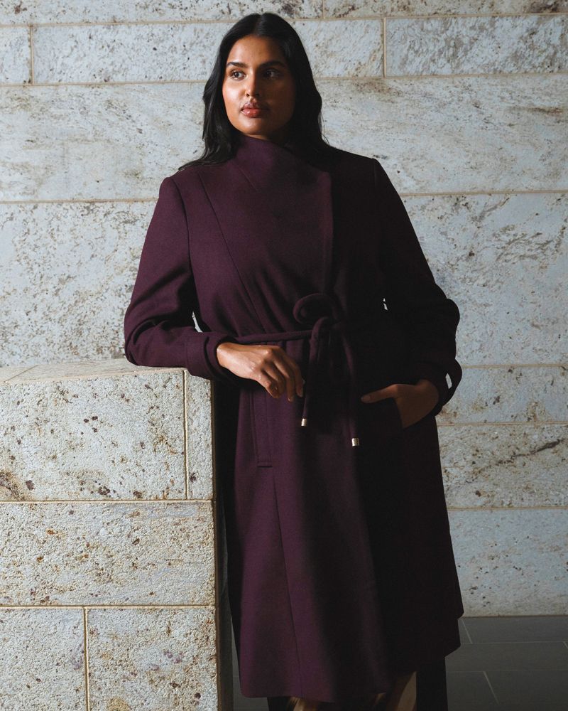 Women's Reo Double-Breasted Assymetrical Full-Length Coat