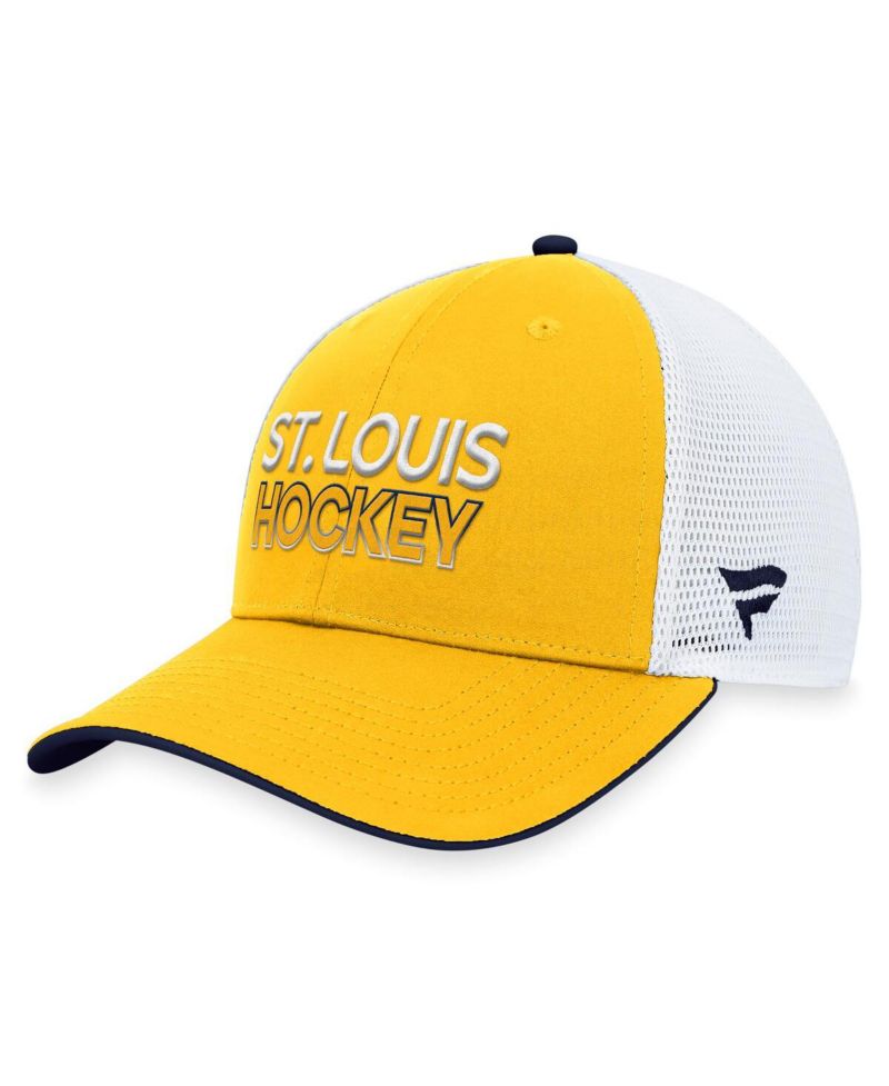 Men's Gold St. Louis Blues Authentic Pro Rink Trucker Adjustable Hat