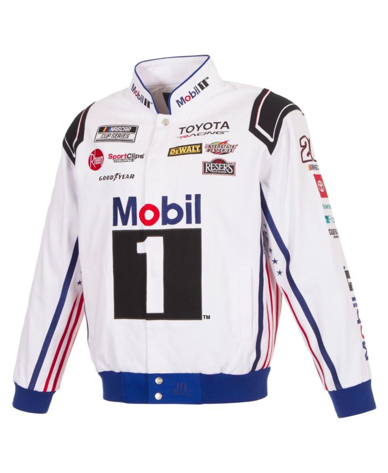 Men's White Christopher Bell 2026 Mobil #1 Full-Snap Twill Racing Jacket