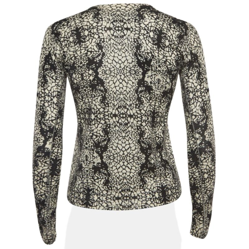 Women's Pre-Owned Zadig and Voltaire Black/white Abstract Print Cashmere Buttoned Cardigan