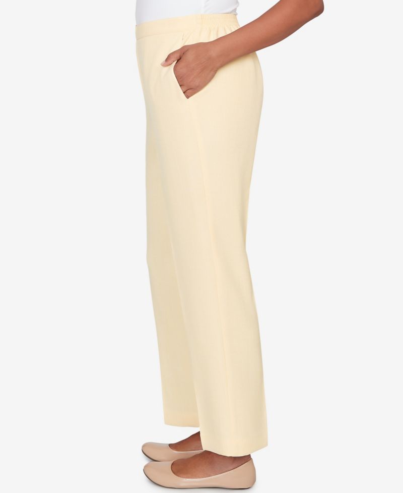 Women's Al Fresco Tailored Flat Front Slant Pocket Short Length Pant