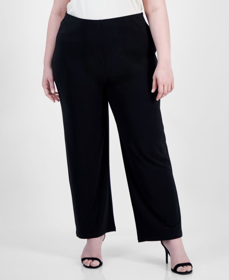 Plus Size Cropped Pull-On Pants