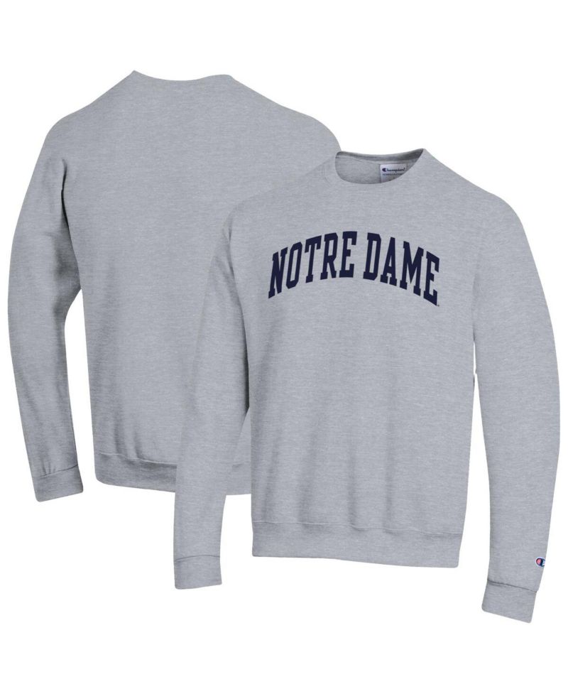 Men's Heather Gray Notre Dame Fighting Irish Basic Arch Fleece Pullover Sweatshirt