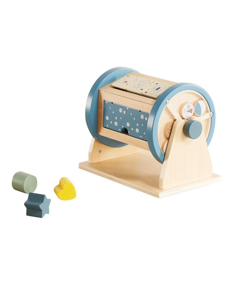 Baby Wooden Activity Roller Tummy-Time Shape Sorter Toy