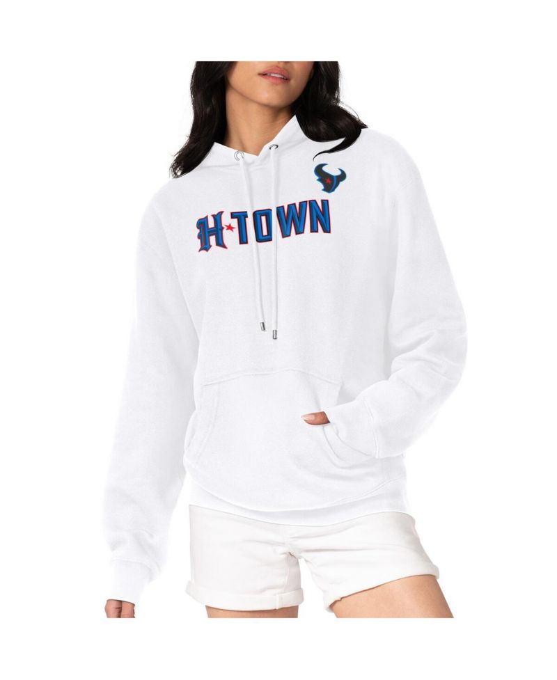 Women's White Houston Texans H-Town Fleece Pullover Hoodie