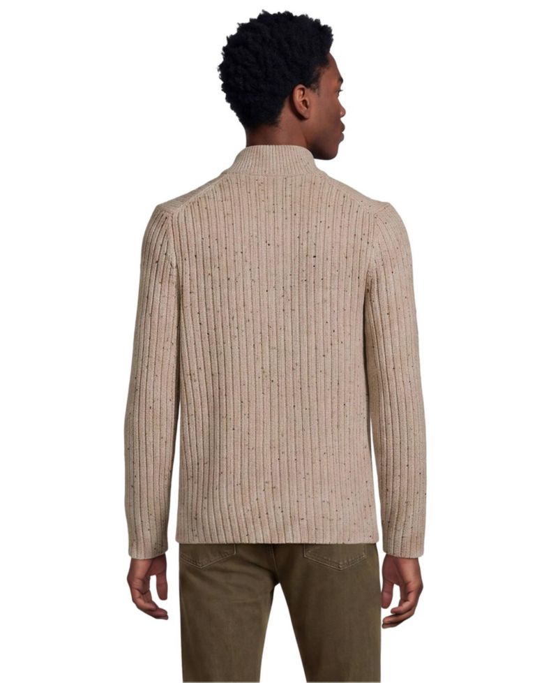 Men's Long Sleeve Cotton Wool Button Up Mock Sweater