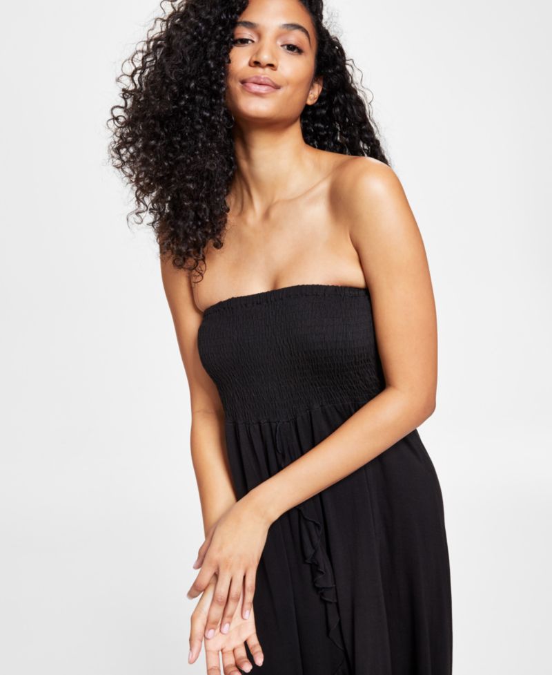 Women's Strapless High-Low Dress Cover-Up