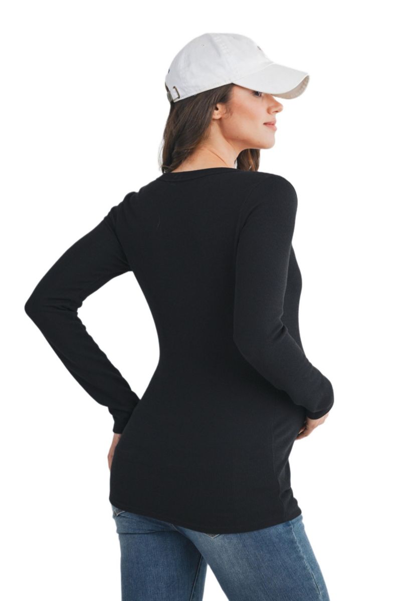 Maternity Henley Long Sleeve Nursing Top
