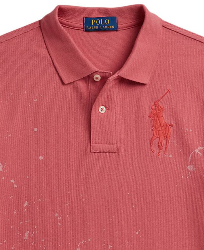 Boys' 8-20 Big Pony Paint-Print Mesh Polo Shirt