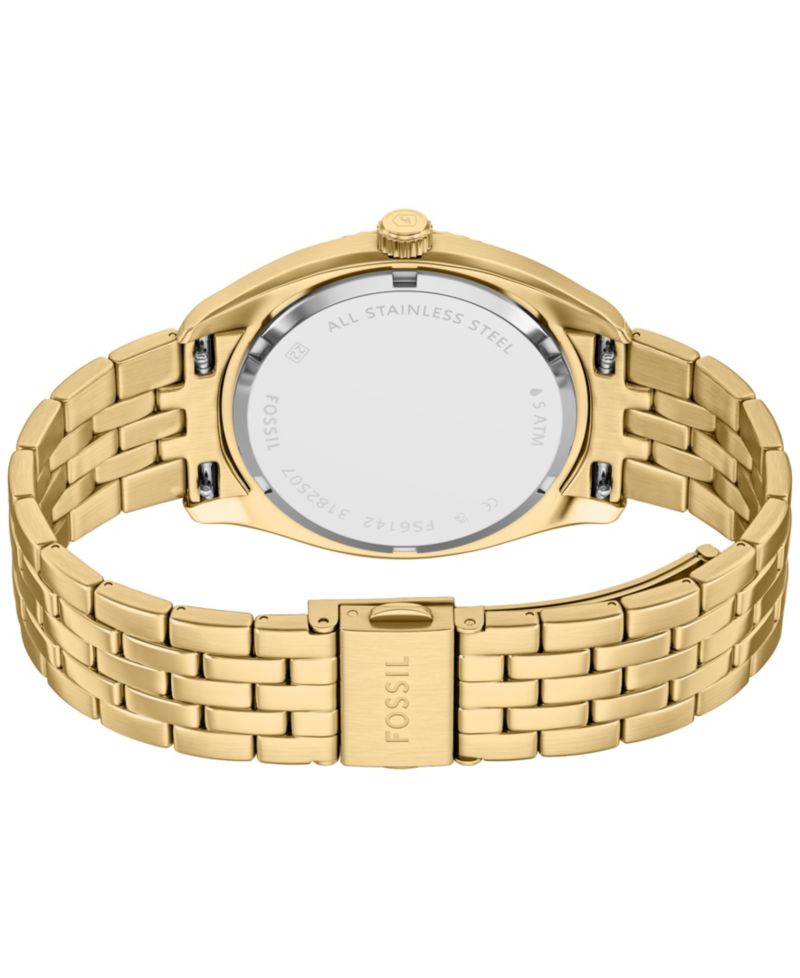 Men's Campbell Three-Hand Day-Date Gold-Tone Stainless Steel Watch, 42mm