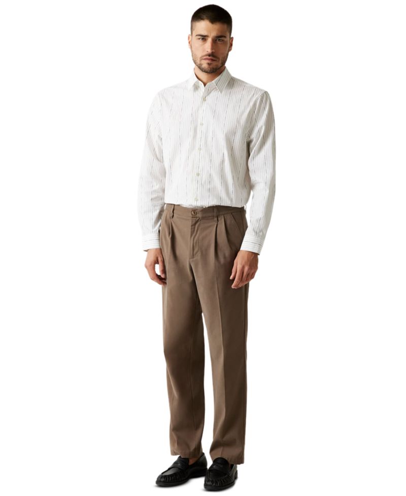 Men's Vertical Striped Long-Sleeve Shirt