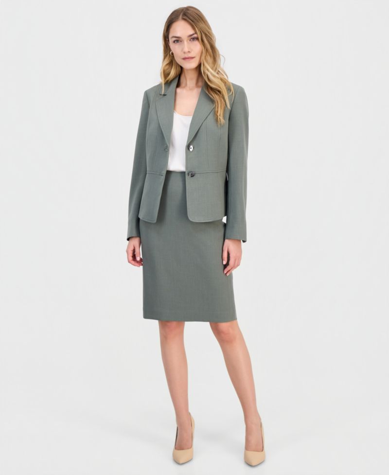 Women's Notched-Collar Two-Button Blazer, Regular & Petite