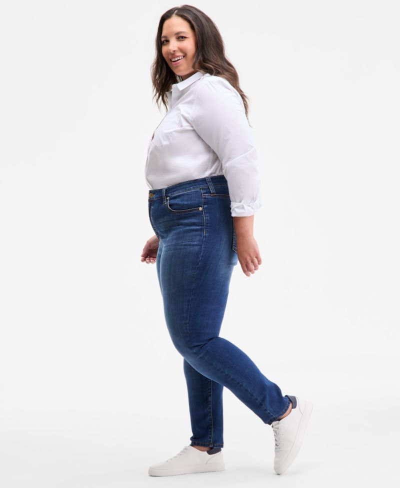 Trendy Plus Size Mid-Rise Skinny Jeans