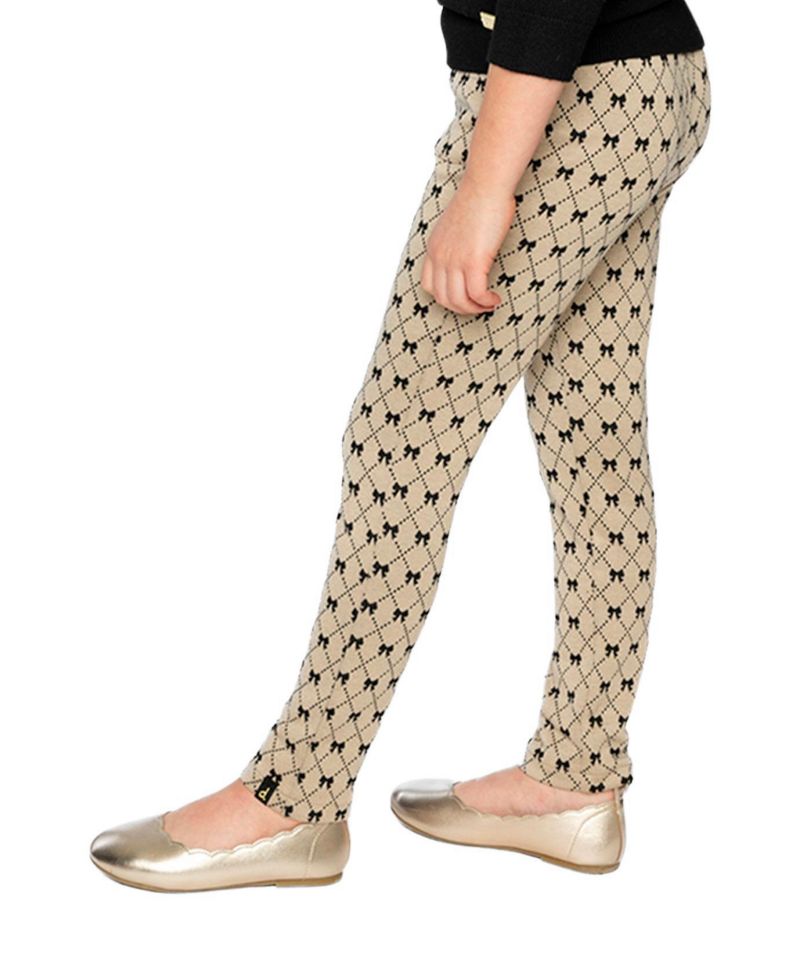 Big Girls (6-14) Treggings Bow Tie Print