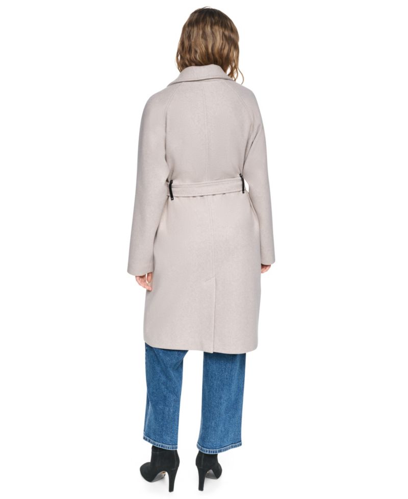Women's Double-Breasted Belted Notch Collar Coat