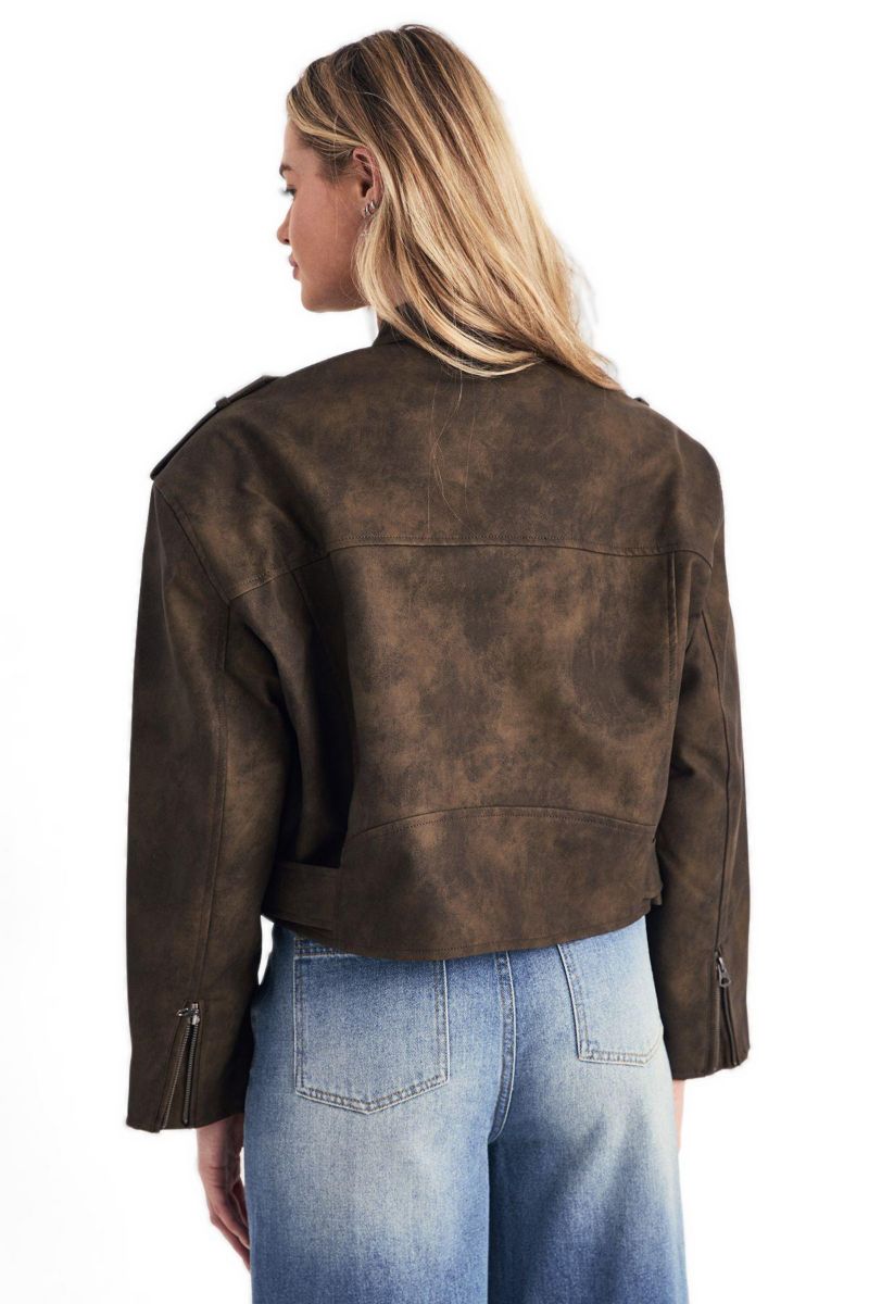 Women's Cropped Biker Jacket