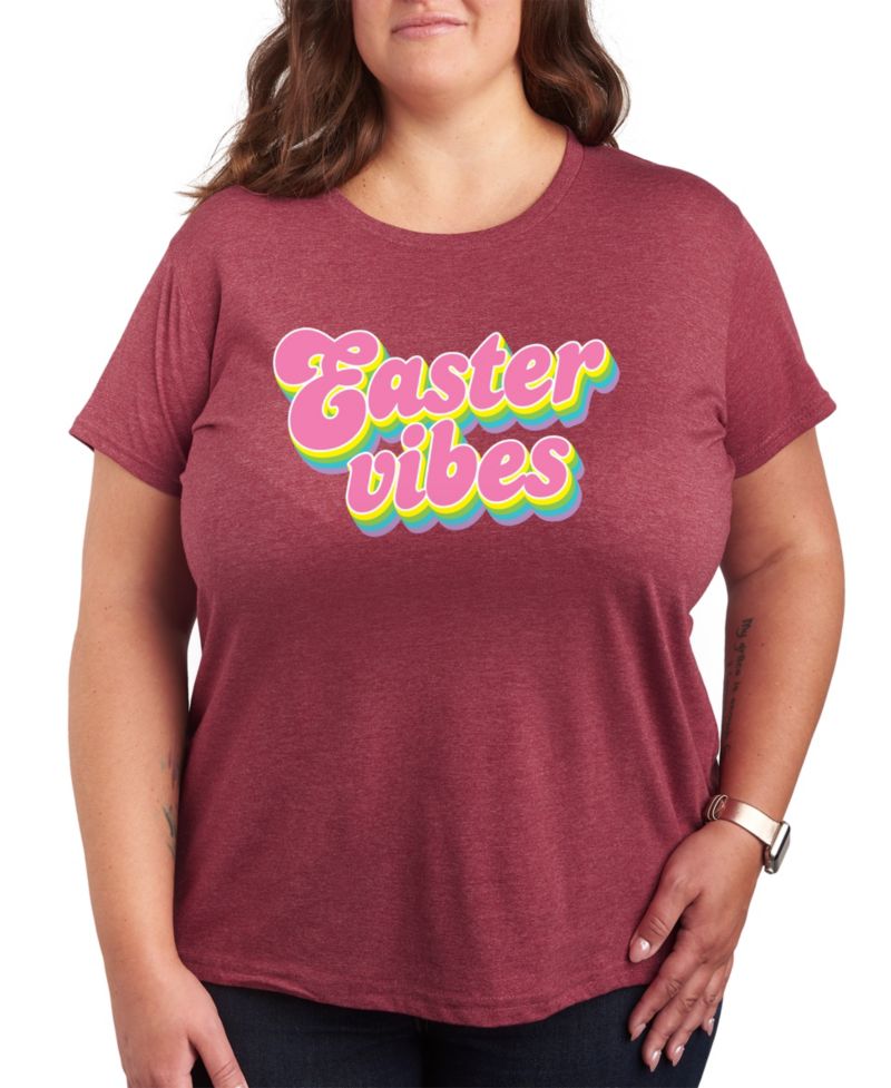 Trendy Plus Size Easter Vibes Size Graphic Crew Neck T-Shirt