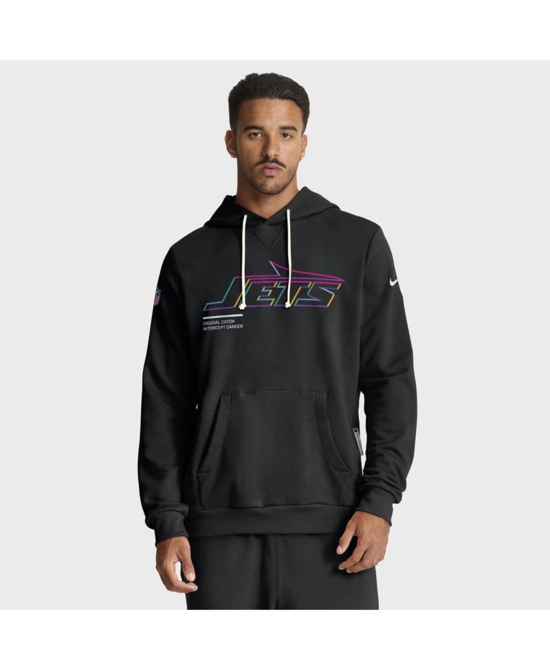 Men's Black New York Jets 2025 NFL Crucial Catch Sideline Standard Issue Dri-FIT Hoodie