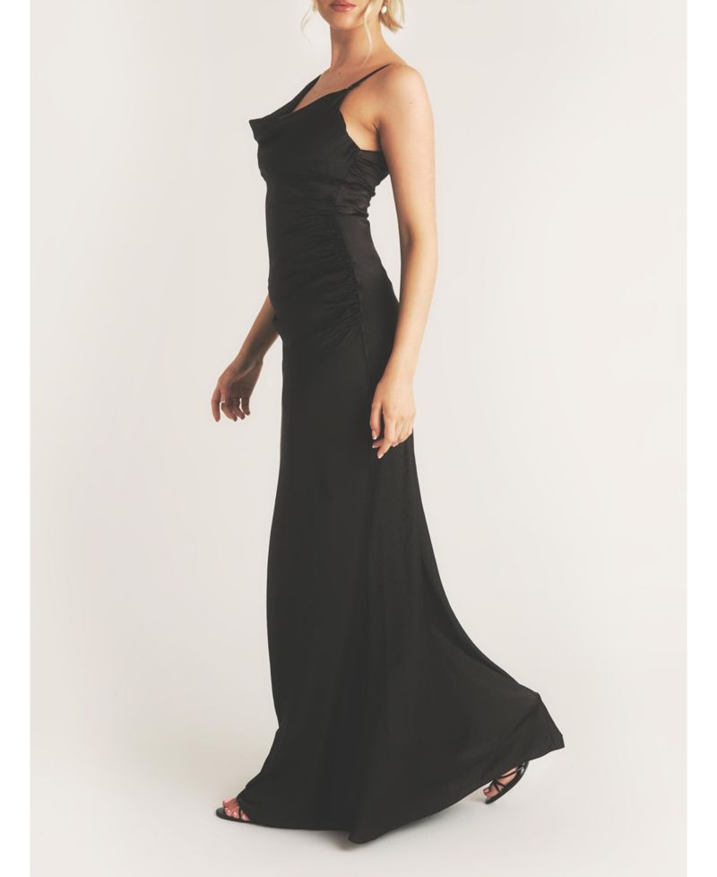 Cowl Front Asymmetric Bridesmaid Dress
