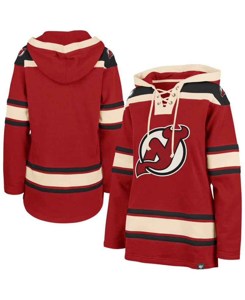 Women's Red New Jersey Devils Superior Lacer Pullover Hoodie
